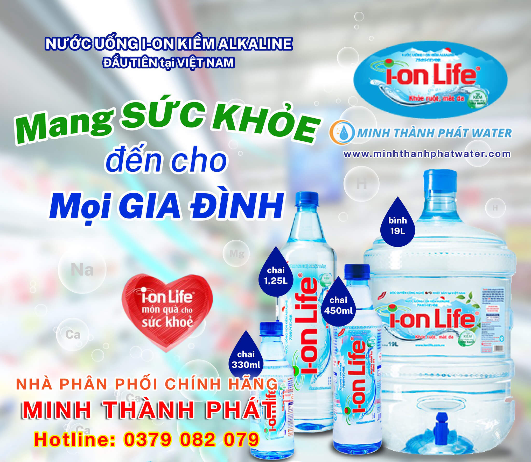 Đại lý nước Ion Life chính hãng Minh Thành Phát Water