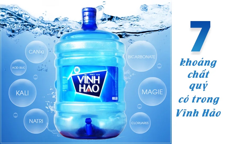 Nước khoáng Vĩnh Hảo bình 20L chính hãng