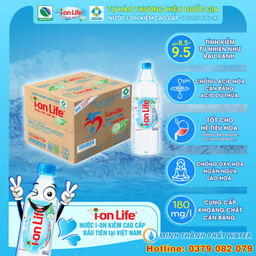Thùng nước Ion Life 1.25L chính hãng giá tốt tại Minh Thành Phát Water