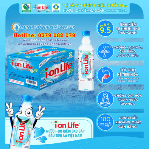 Thùng nước Ion Life 450ml chính hãng giá tốt tại Minh Thành Phát Water