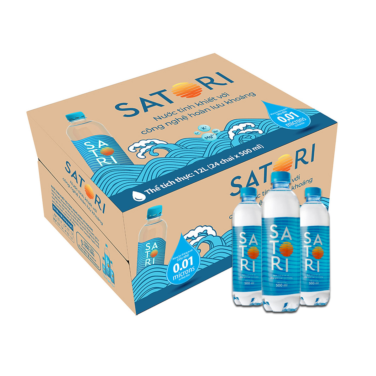 Thùng nước Satori 500ml chính hãng