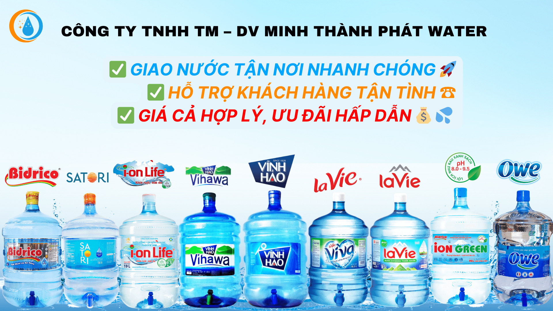 Đại lý đổi nước, giao nước uống phường Tân Sơn Nhì giá rẻ - Minh Thành Phát Water