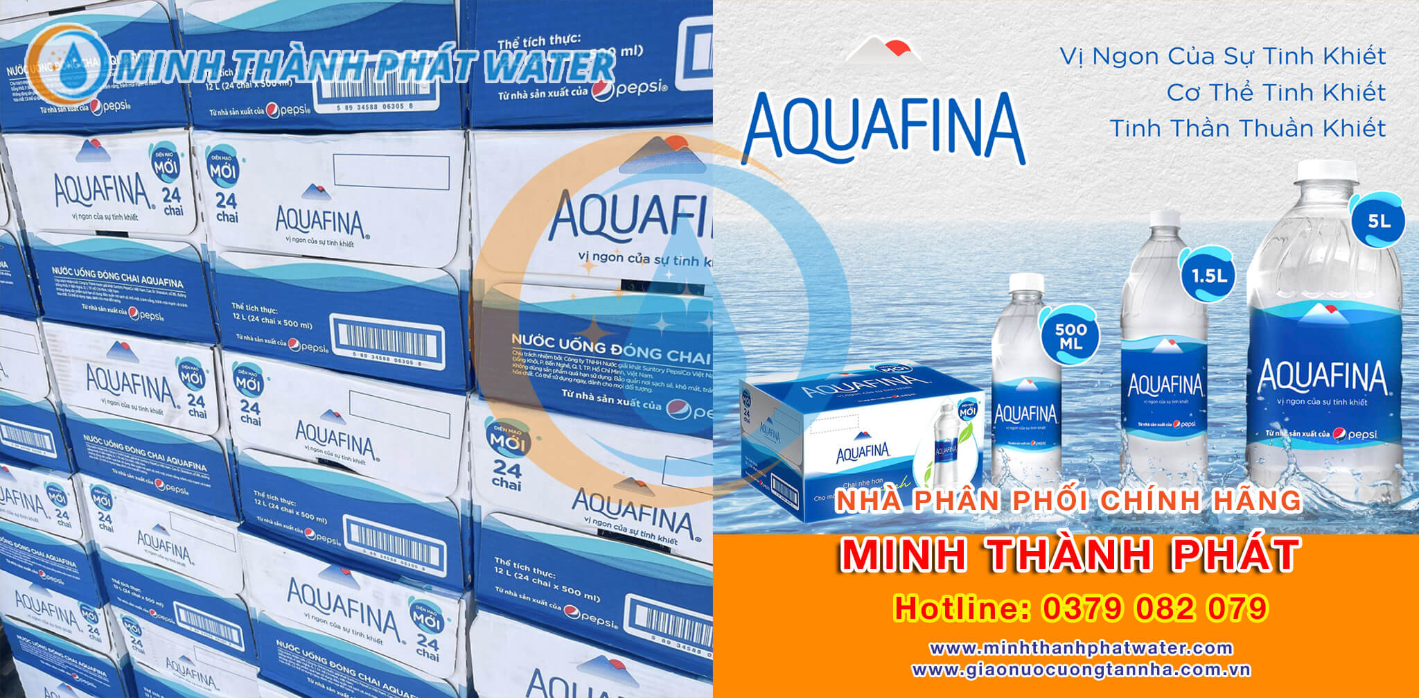 Đại lý nước suối Aquafina chính hãng - Minh Thành Phát Water