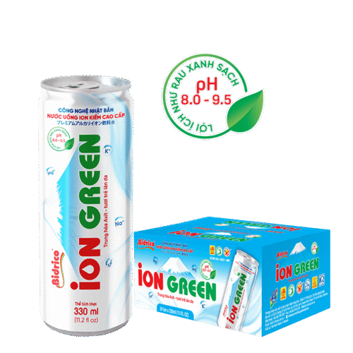 Nước uống ion kiềm cao cấp ION GREEN lon 330ml
